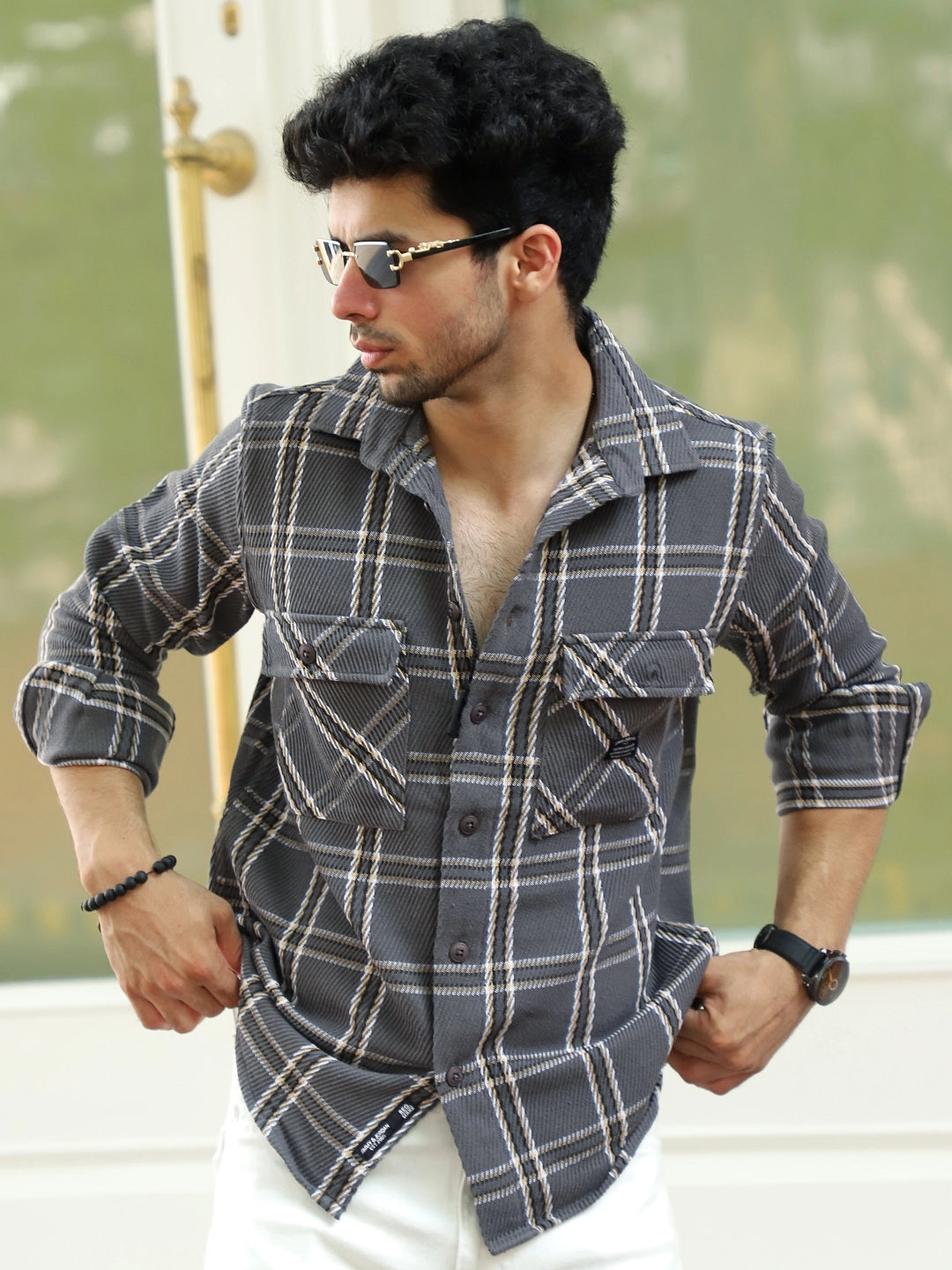 Royal Match Grey Check Full Sleeve Shirt