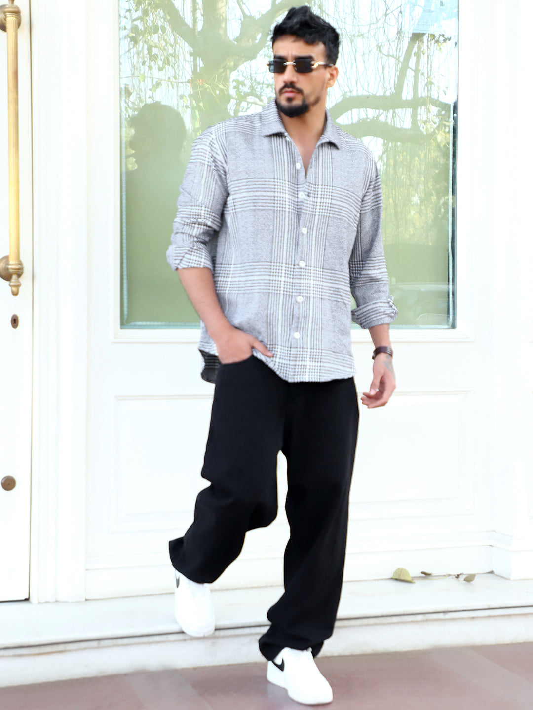 Shadow Theory Black Check Shirt