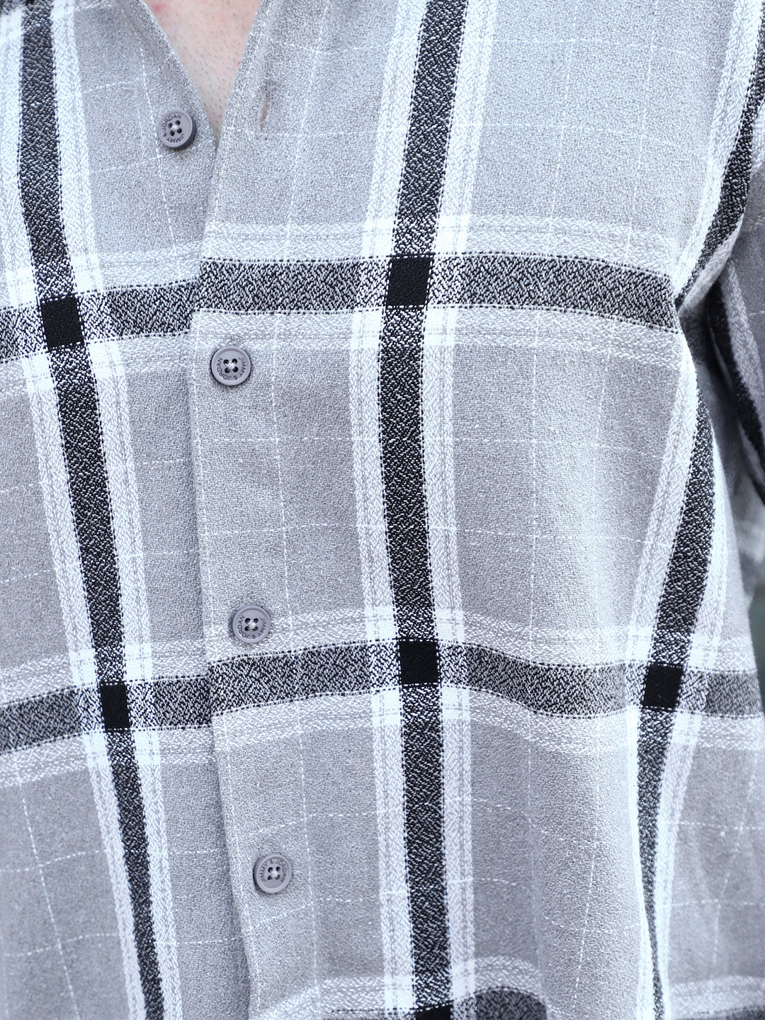 Bloom State Dark Gray Check Full Sleeve Shirt