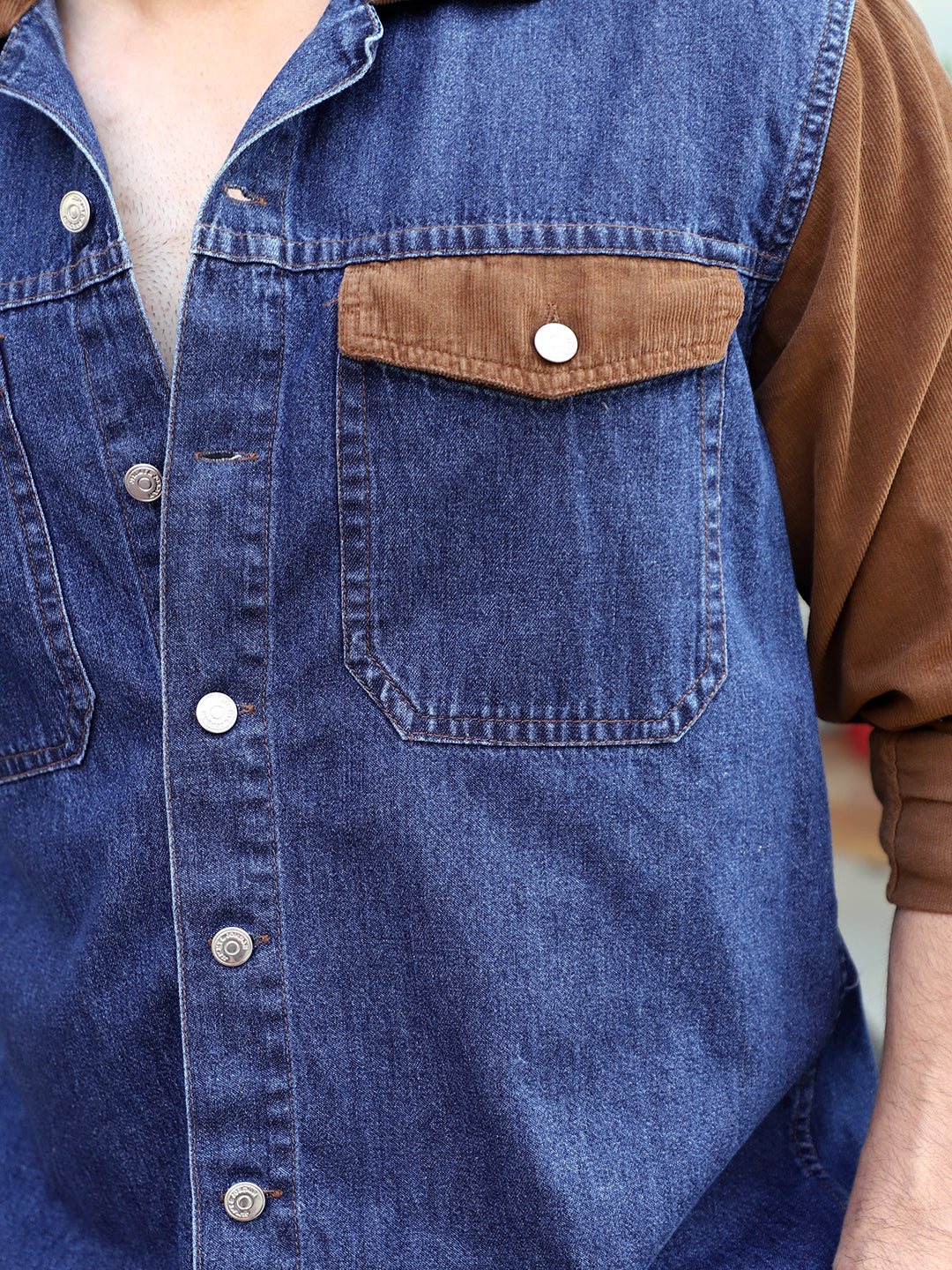 Luxe Fit Berry Blue Washed Denim Shirt