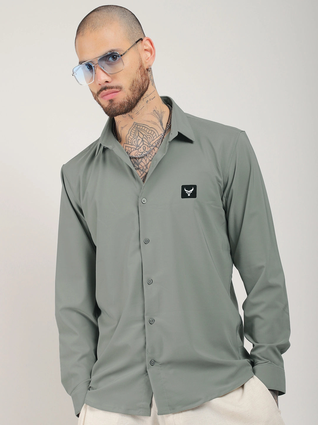 Men Green Full Sleeve Shirt