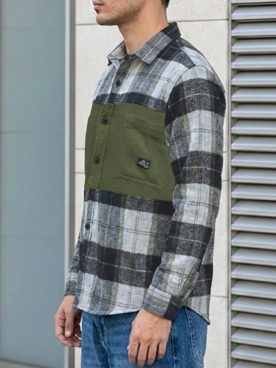 Thunderbird Basil Green Check Full Sleeve Shirt