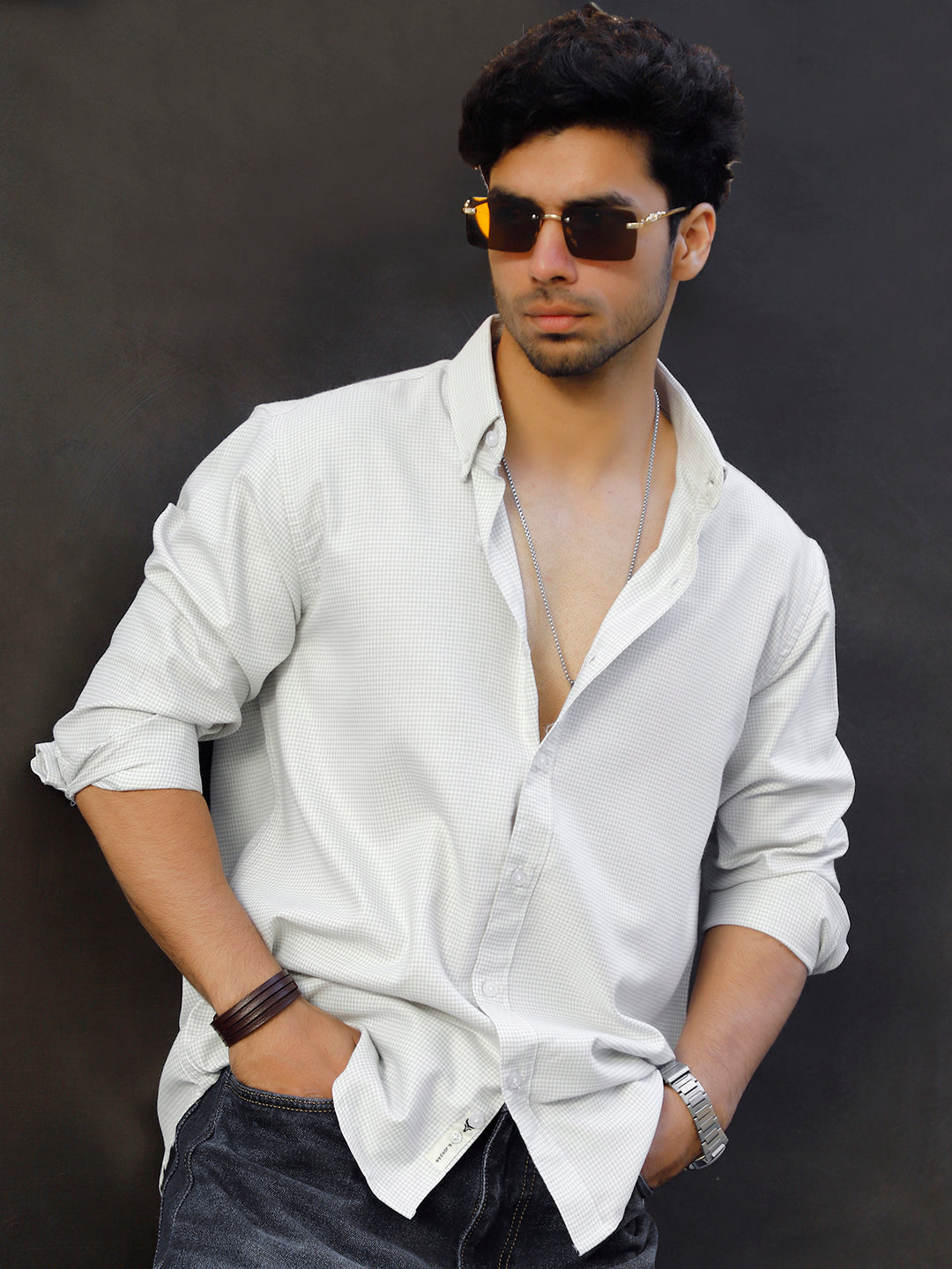 Cove Warm Light Green Check full Sleeve shirt