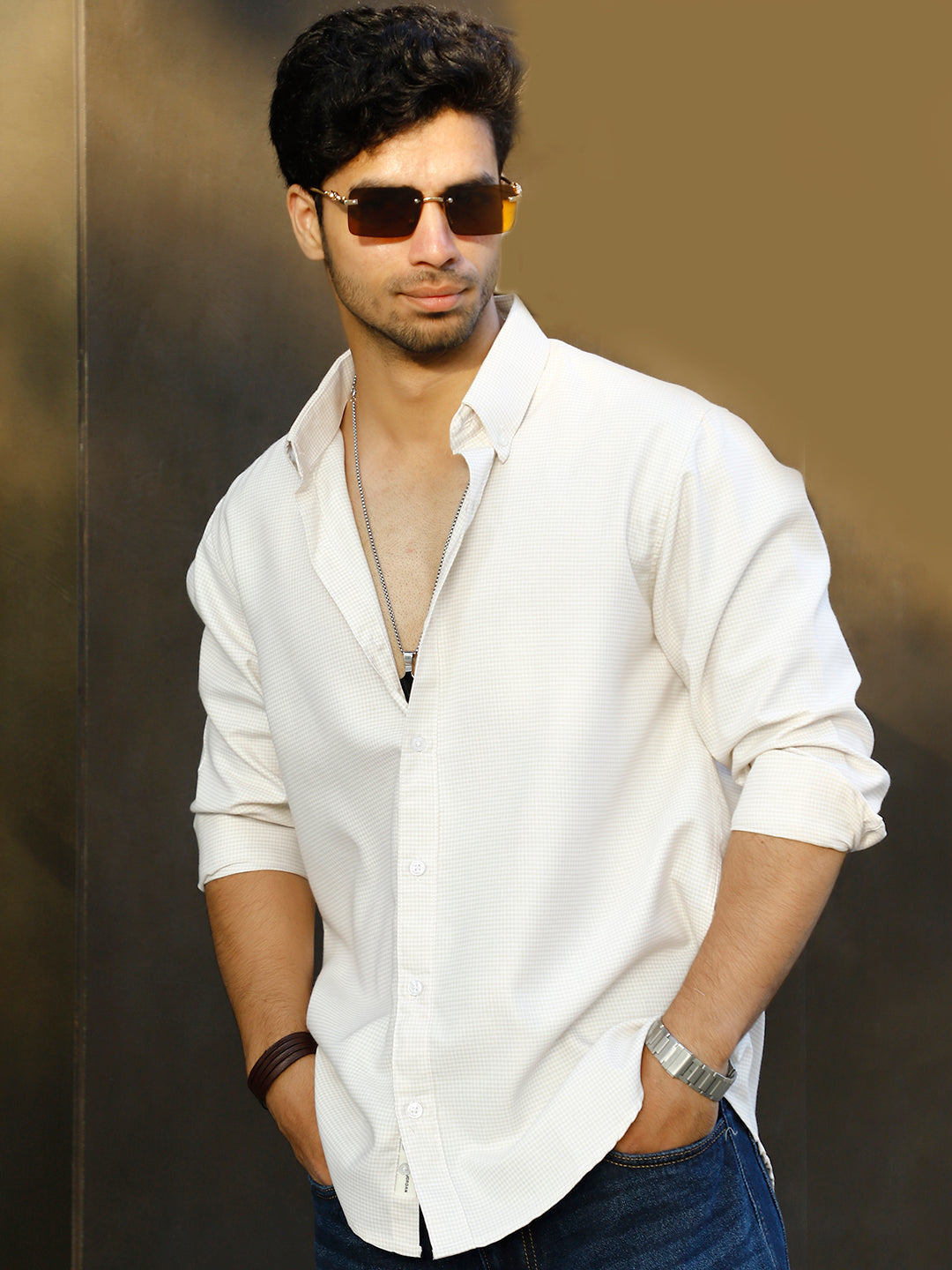 Desert Bloom Light Yellow Check full Sleeve shirt