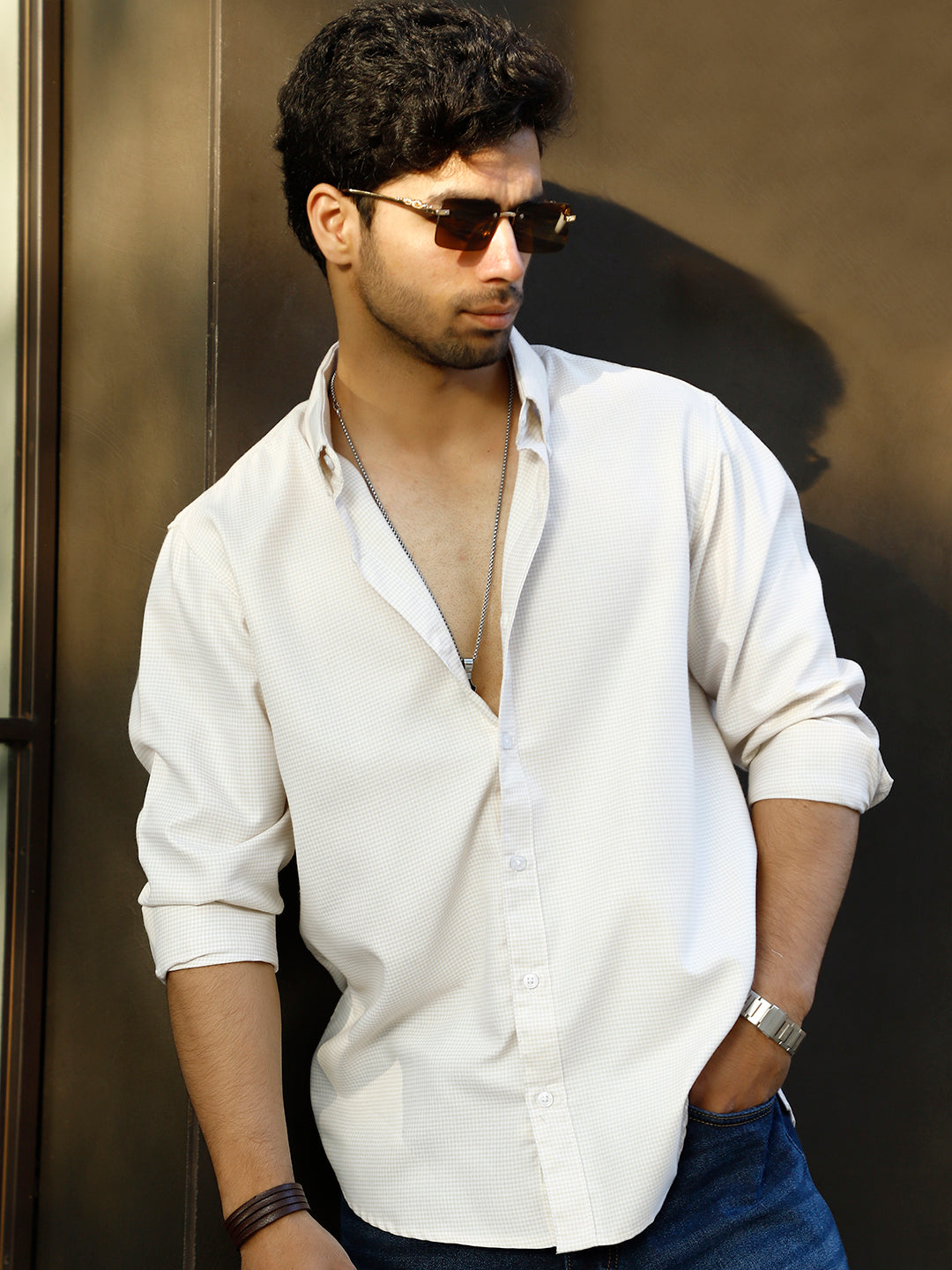 Desert Bloom Light Yellow Check full Sleeve shirt