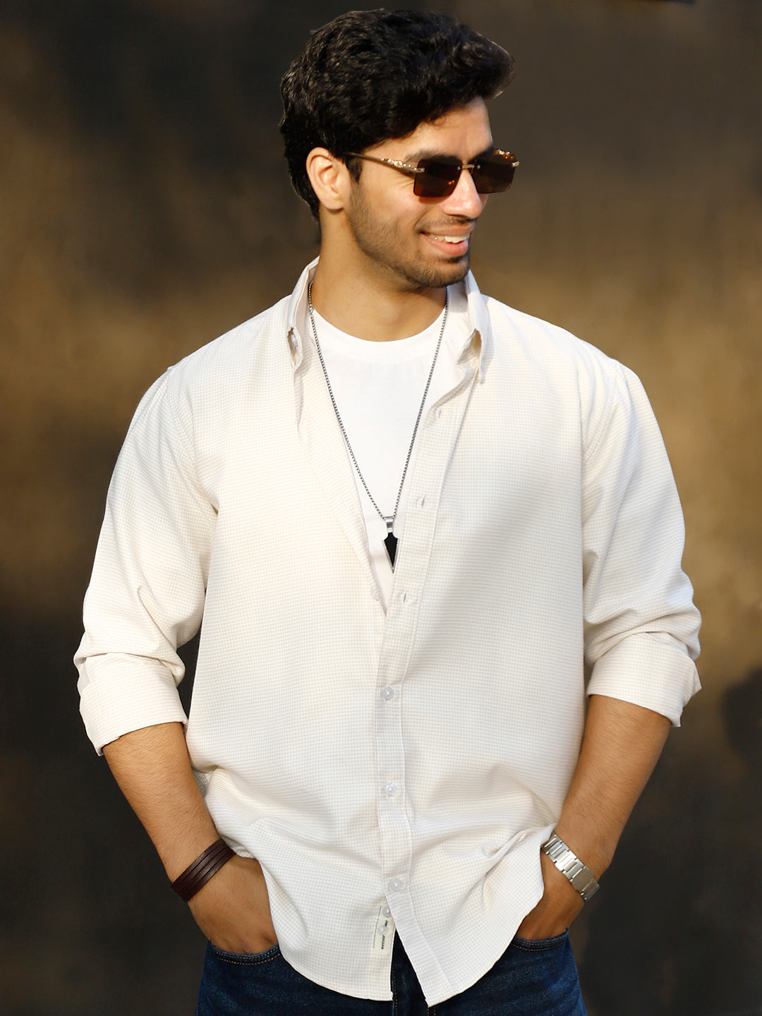 Desert Bloom Light Yellow Check full Sleeve shirt