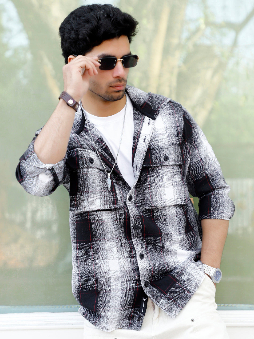 Honey Drift Black Check Full Sleeve Shirt