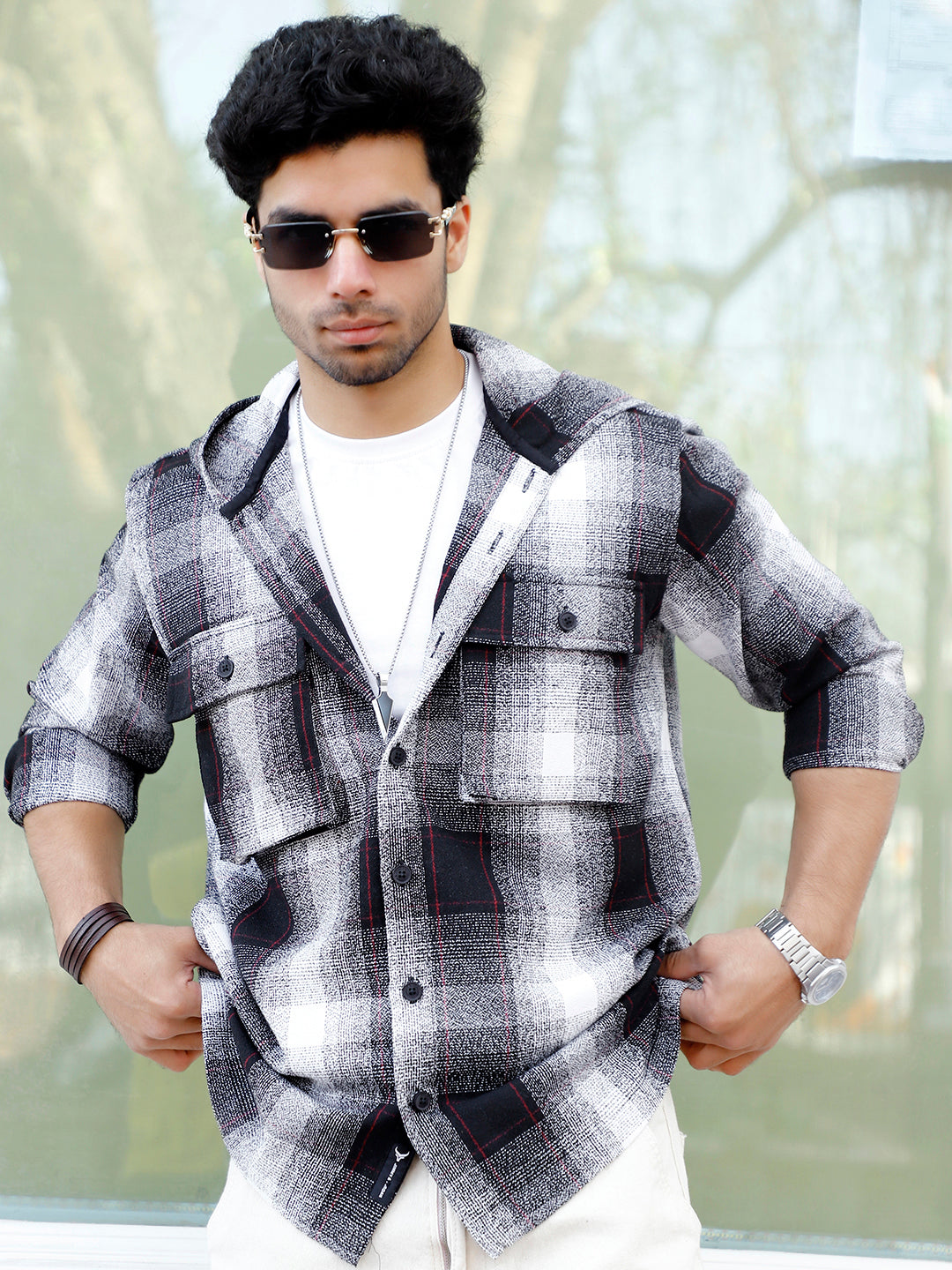 Honey Drift Black Check Full Sleeve Shirt