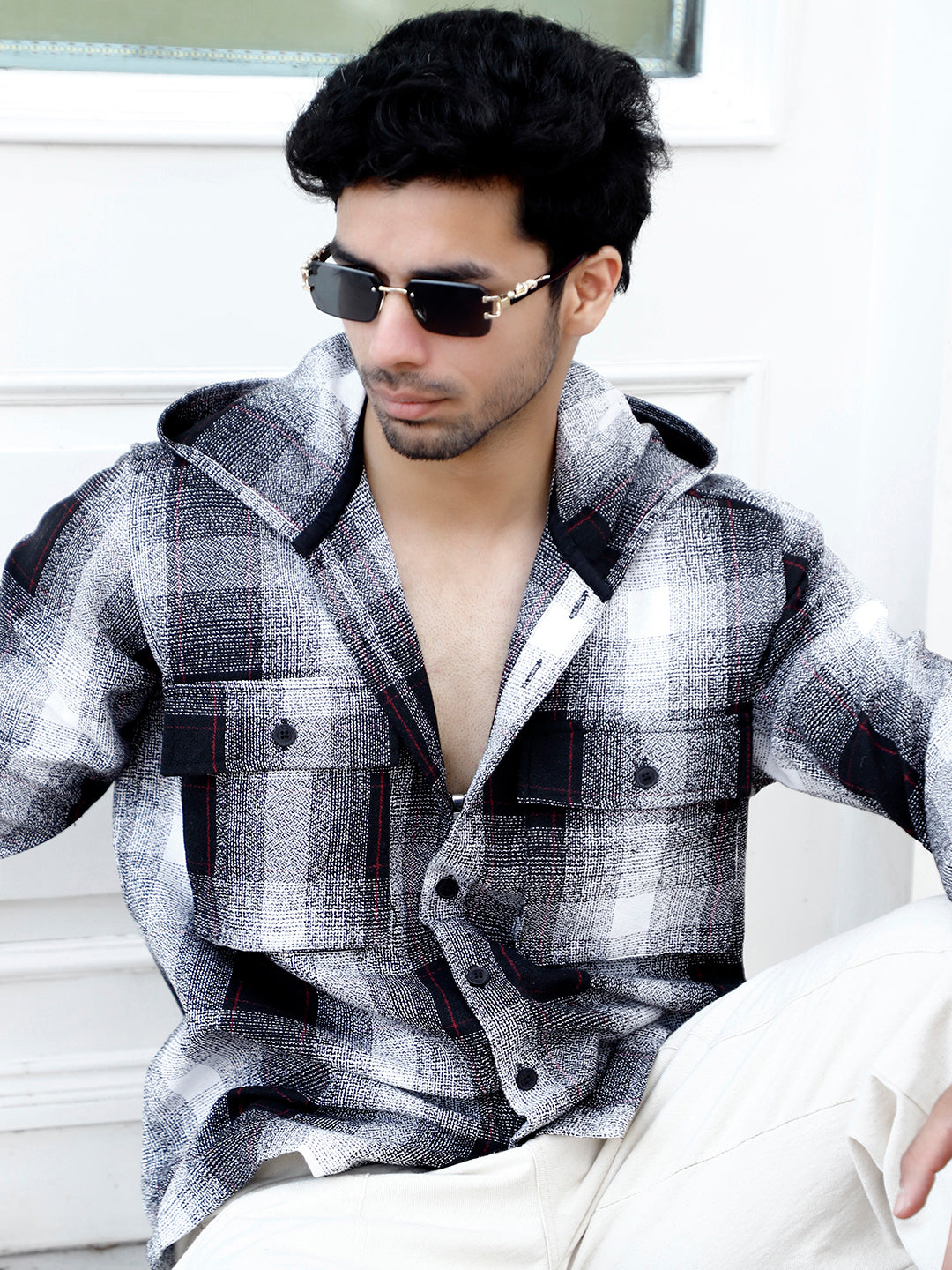 Honey Drift Black Check Full Sleeve Shirt