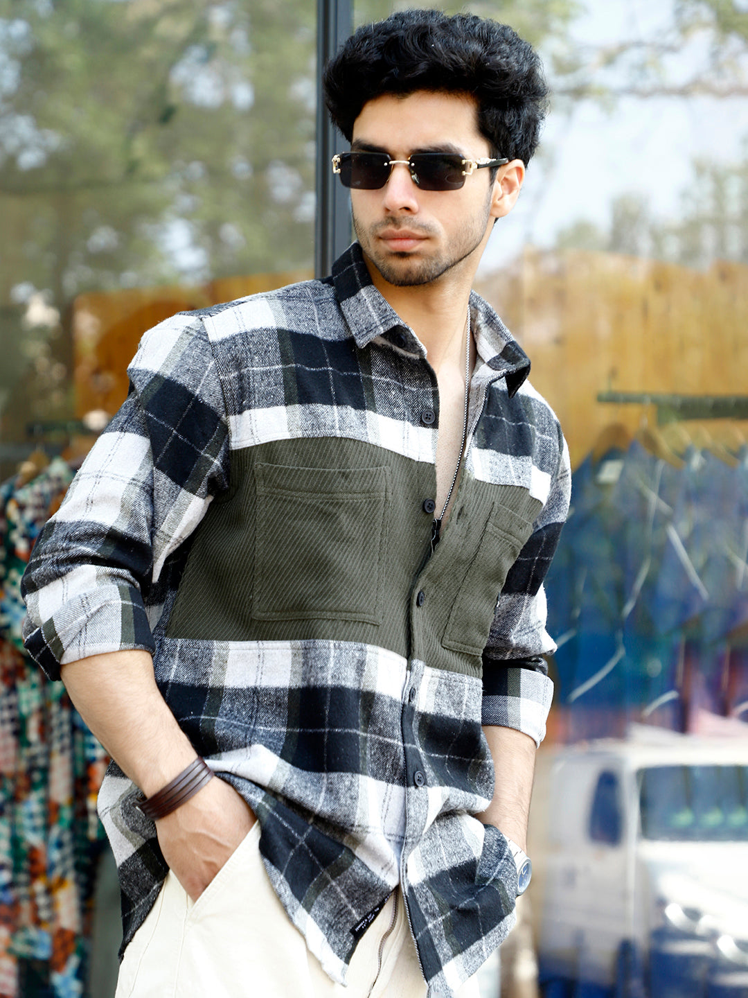 Thunderbird Basil Green Check Shirt