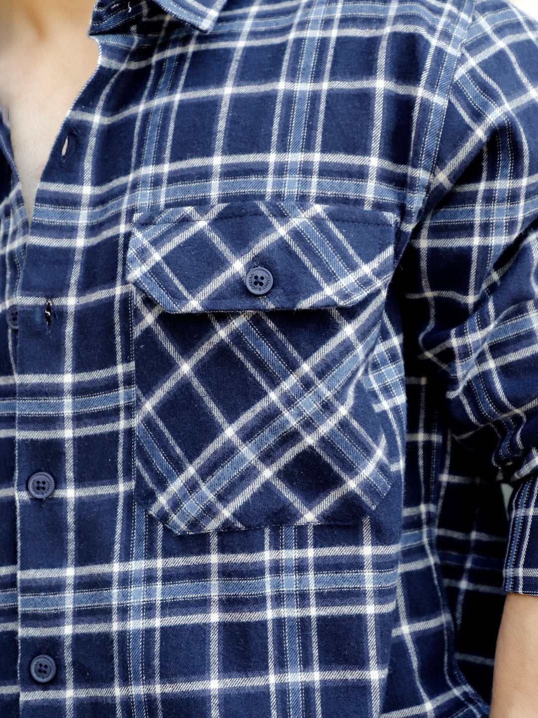 Monoform Dark Blue Check Full Sleeve Shirt