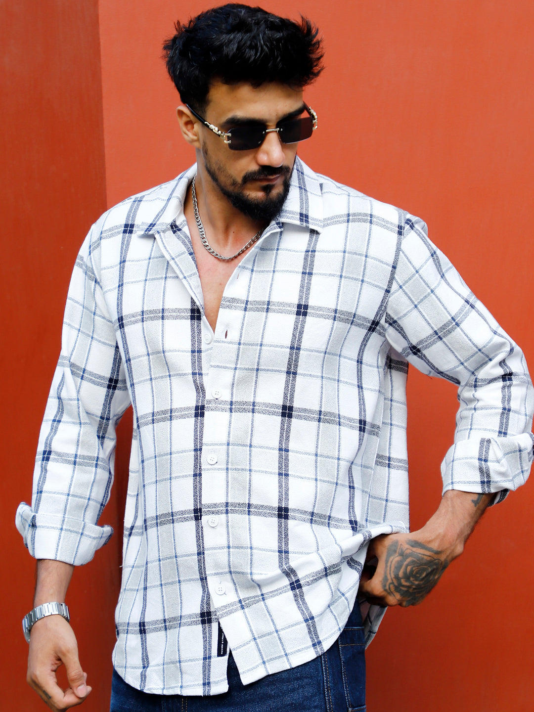 Bloom State White Check Full Sleeve Shirt