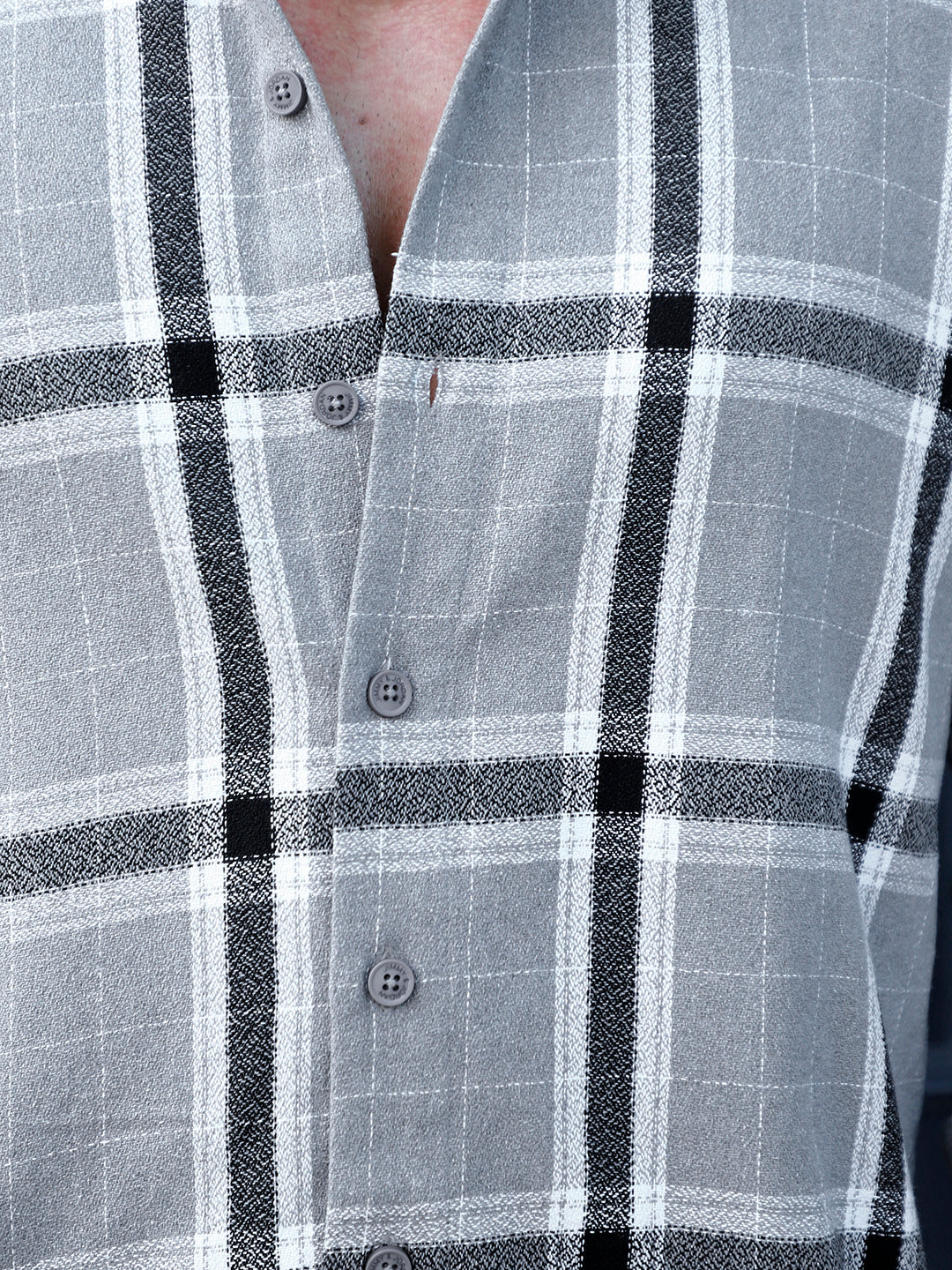 Bloom State Dark Gray Check Full Sleeve Shirt