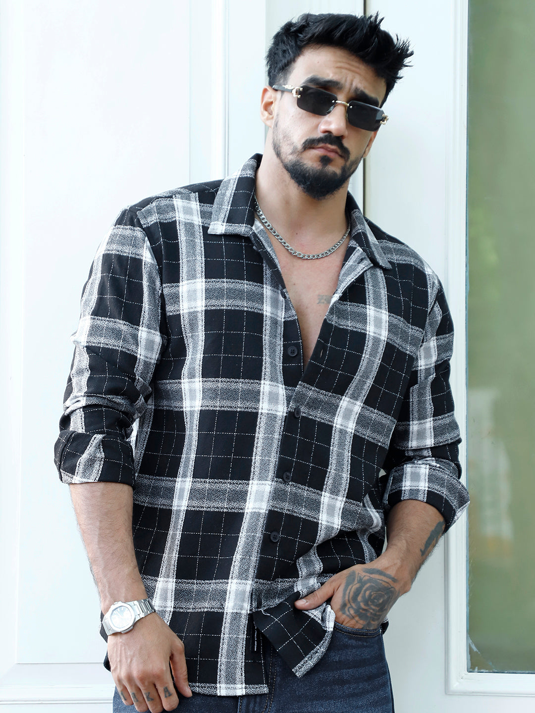 Bloom State Revan Black Check Shirt