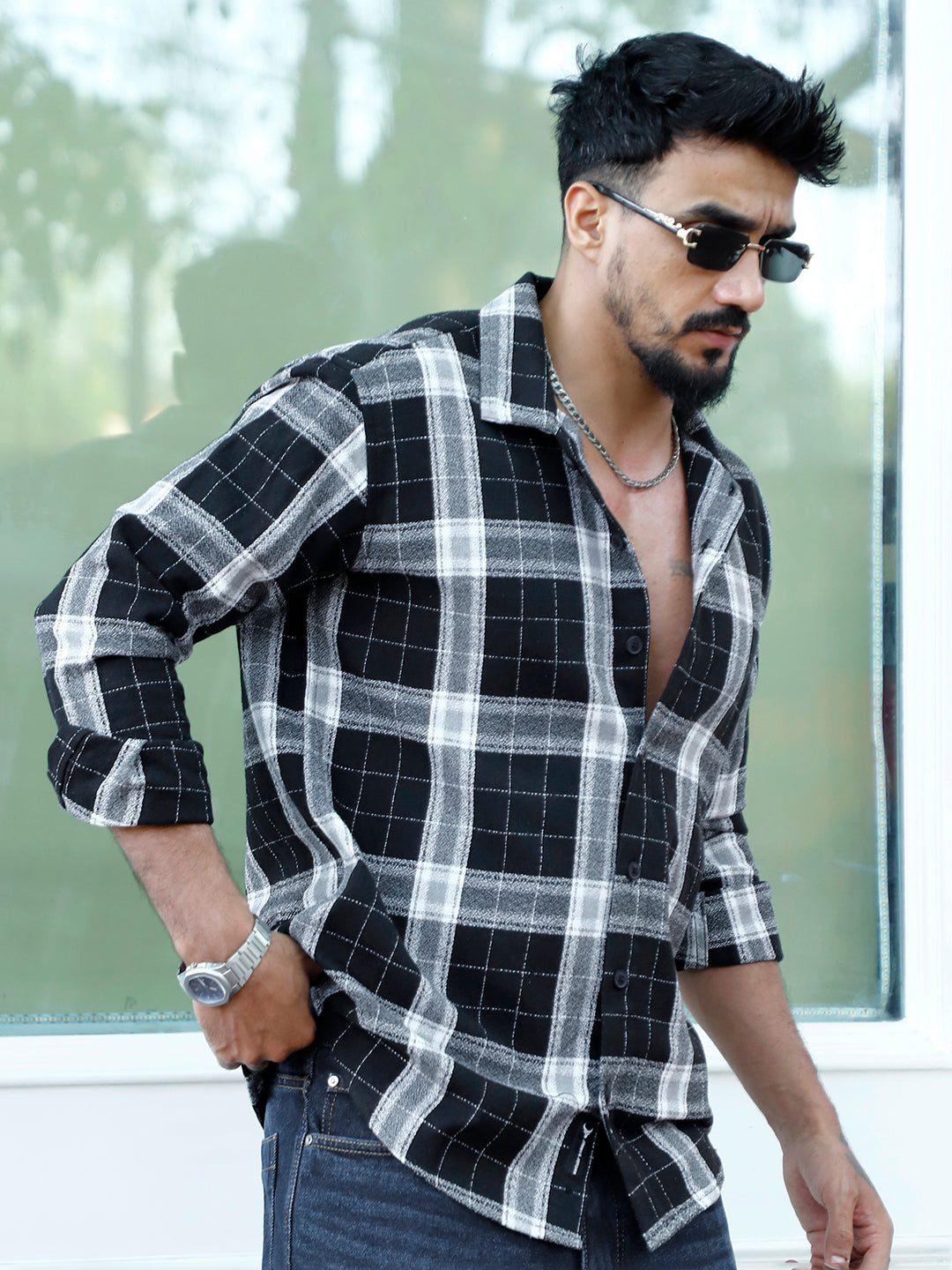 Bloom State Revan Black Check Shirt