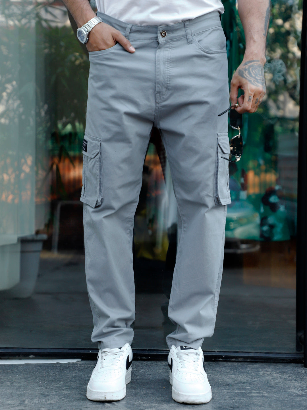 Slate Drift Flint Grey Cotton Cargo