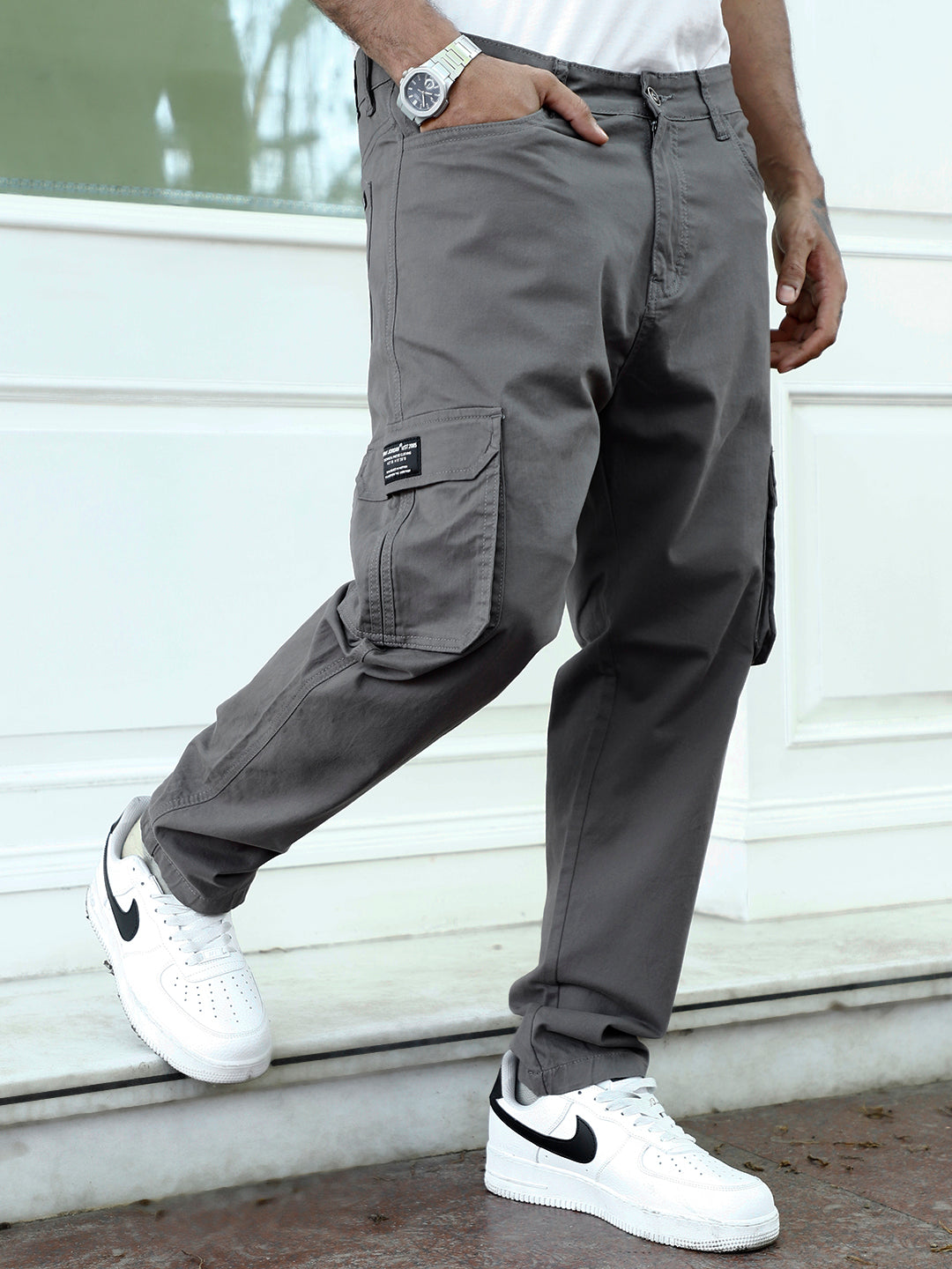 Slate Drift Grey Cotton Cargo