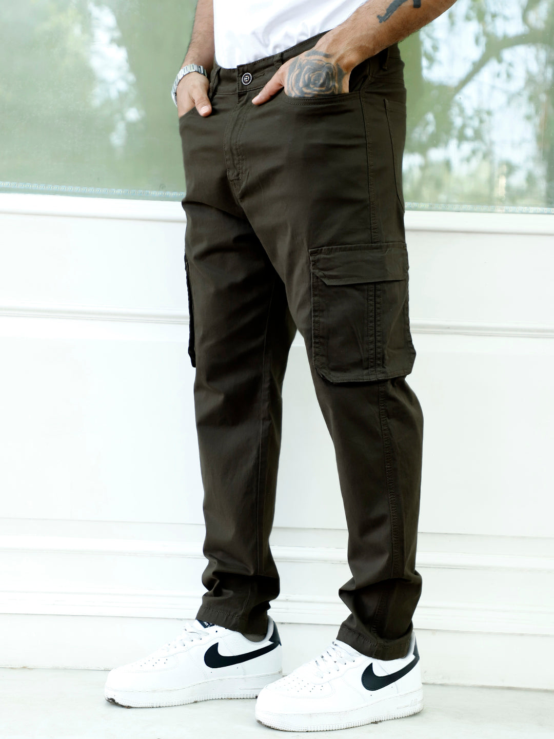 Slate Drift Olive Cotton Cargo