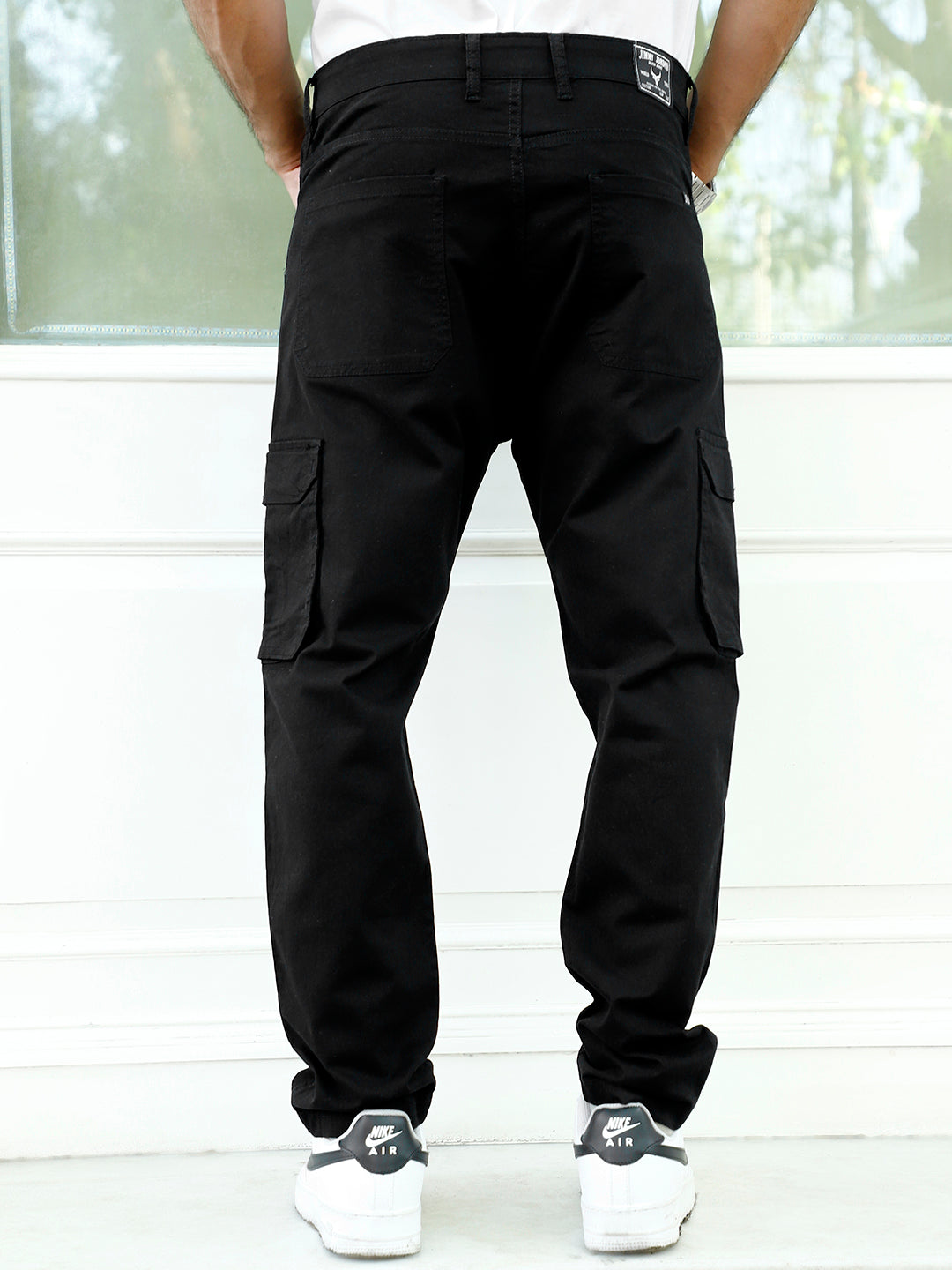Slate Drift Black Cotton Cargo