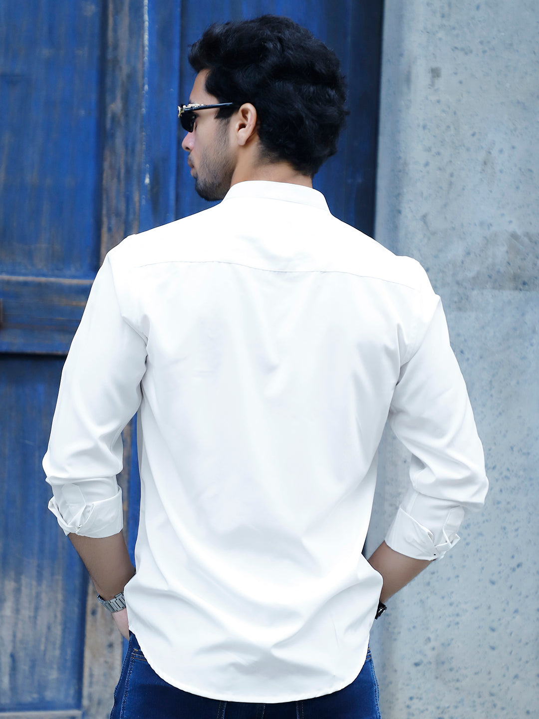 Luxe Thread White Mandarin Shirt