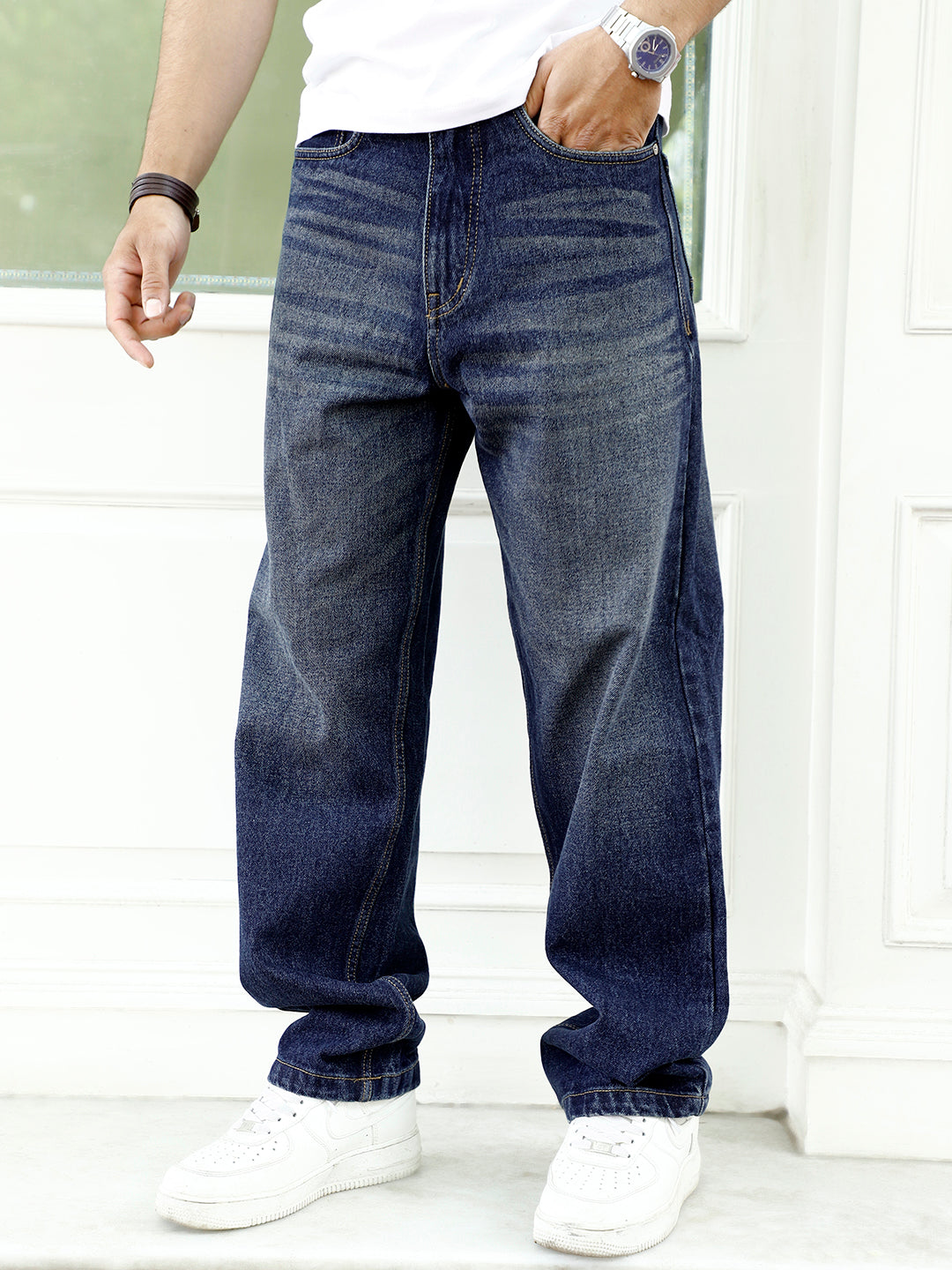 Huxley Denim Persian Blue Baggy Fit Jeans