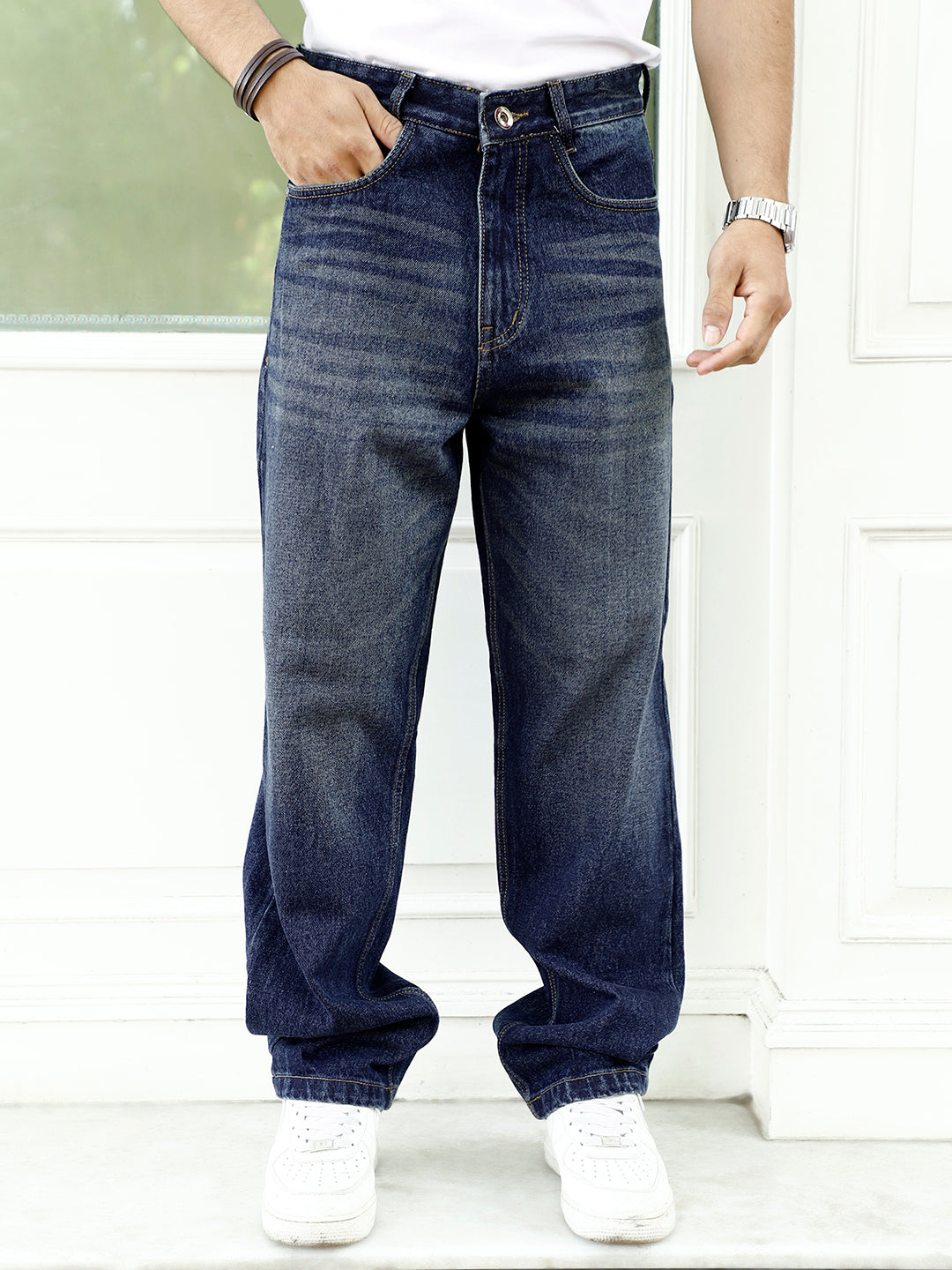Huxley Denim Persian Blue Baggy Fit Jeans