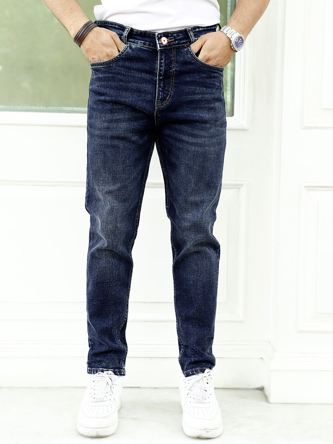 Pearl Drift Deep Blue Carrot Fit Jeans