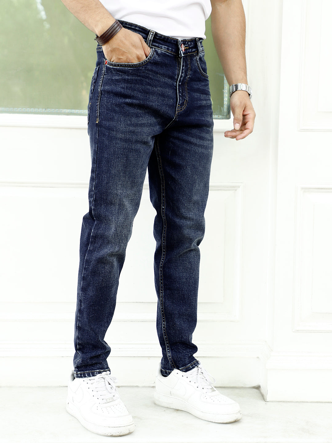 Pearl Drift Deep Blue Carrot Fit Jeans