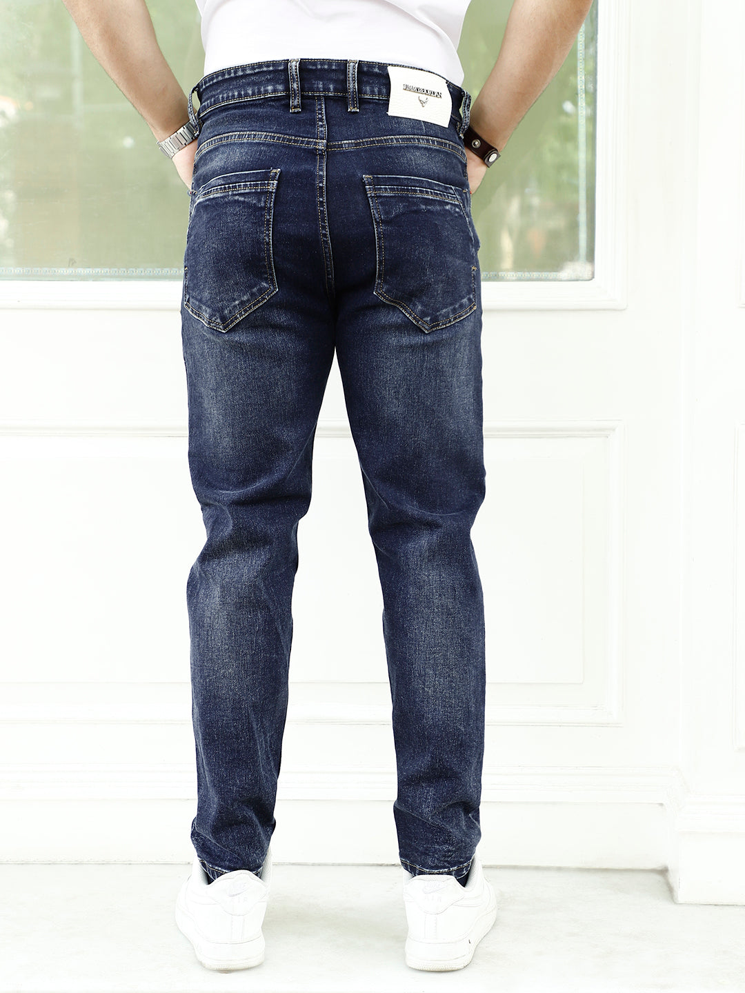 Pearl Drift Deep Blue Carrot Fit Jeans