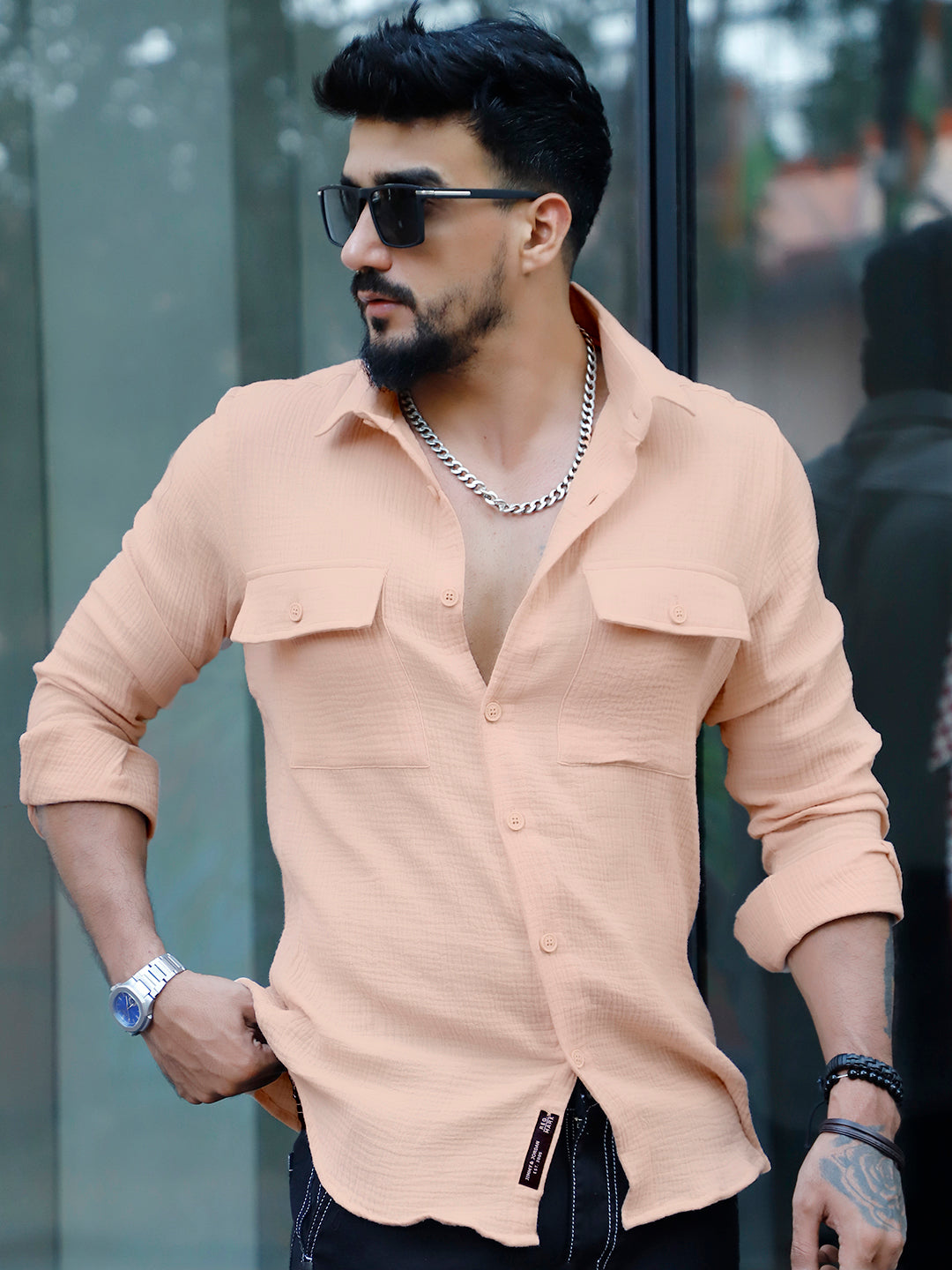 Vero Vibe Lucas Double Clothe Cream Shirt