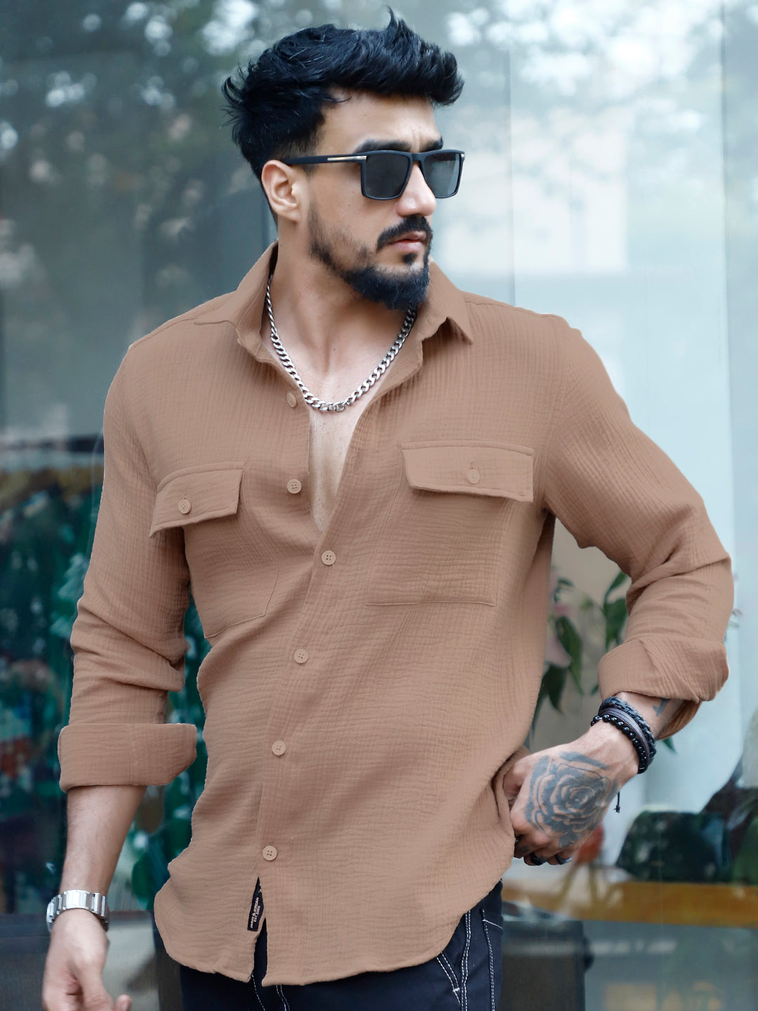 Vero Vibe Lucas Double Clothe Beige Shirt