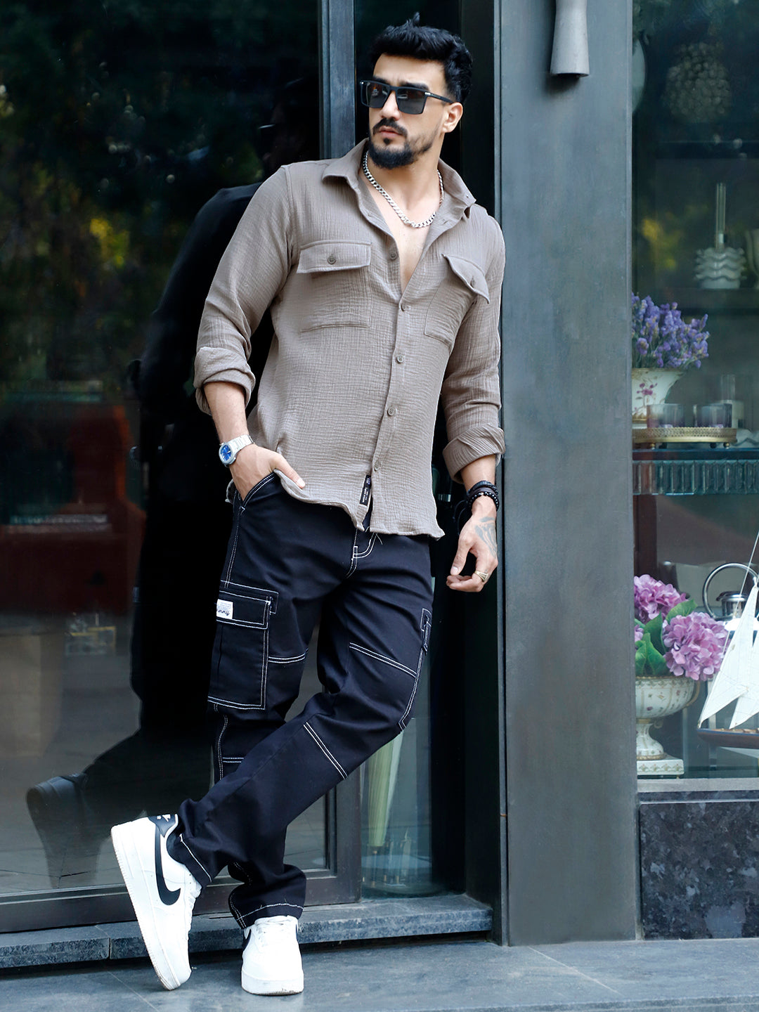 Vero Vibe Lucas Double Clothe Grey Shirt