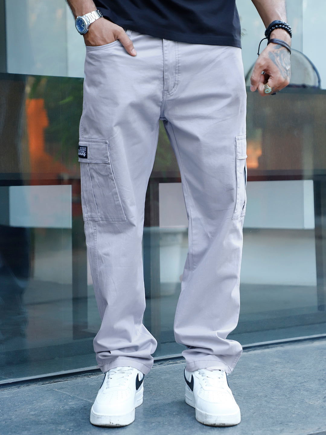 Loom Ash Grey Cotton Cargo