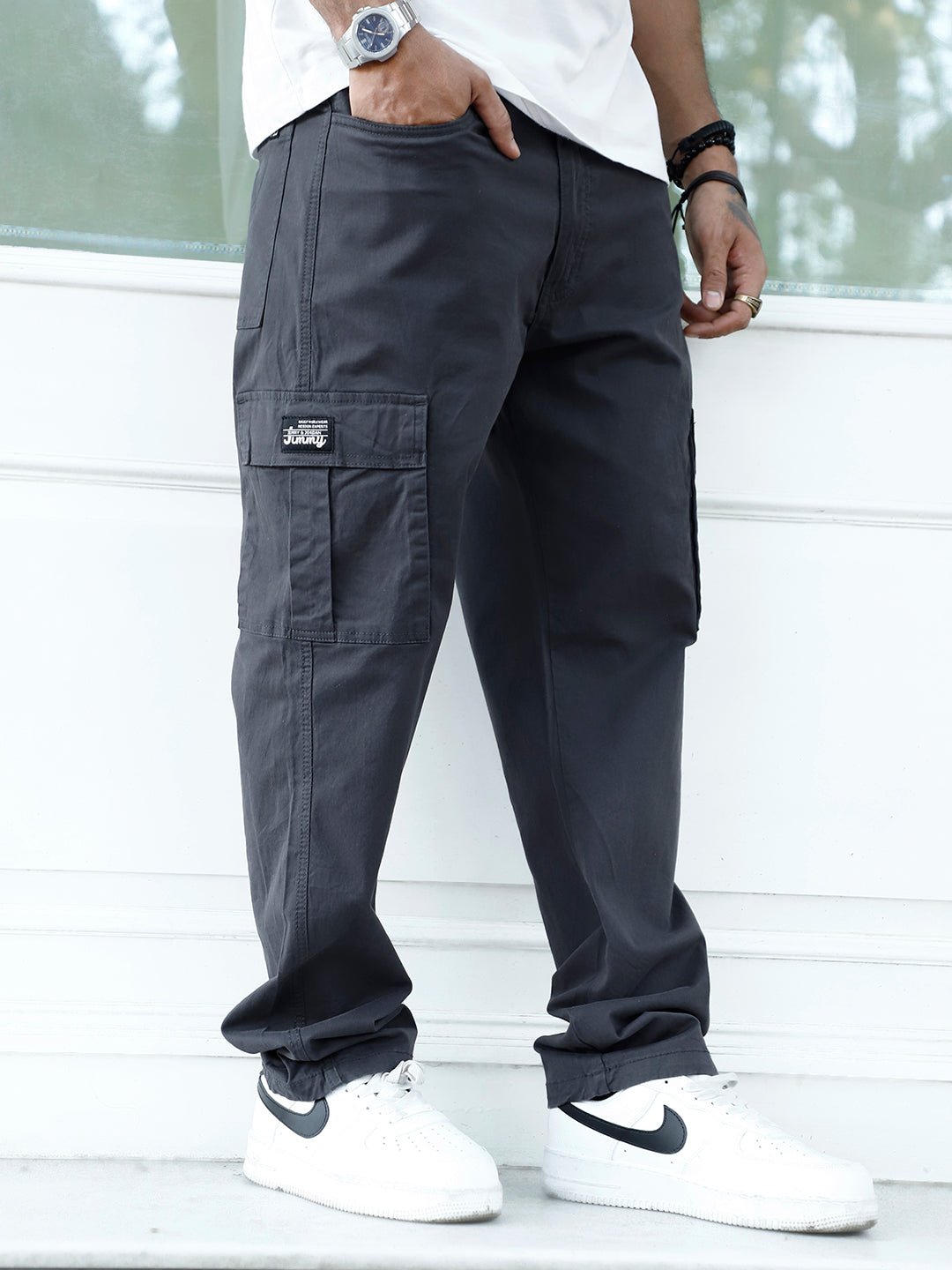Loom Onyx Grey Cotton Cargo