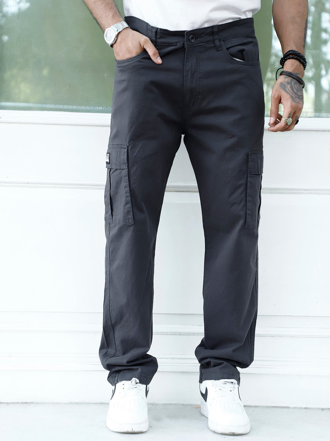 Loom Onyx Grey Cotton Cargo