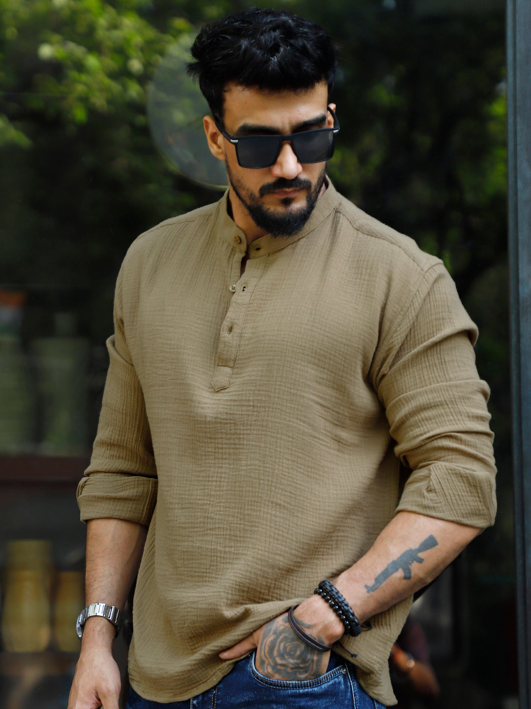 Amber Royale Olive Kurta