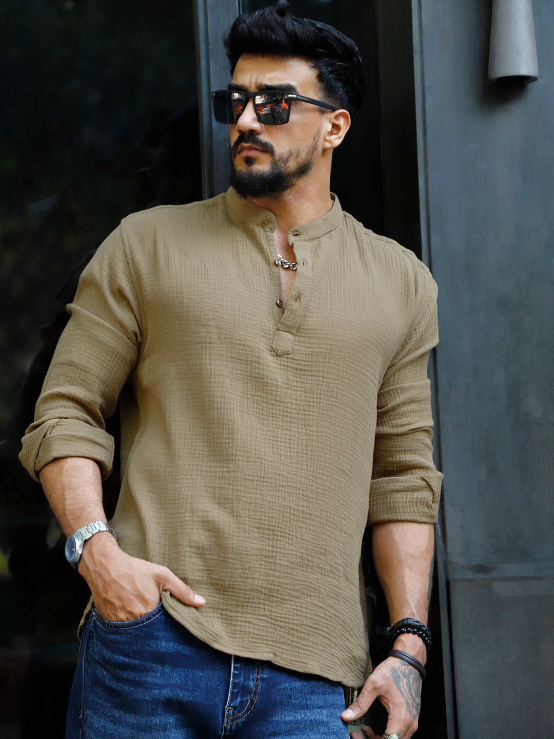 Amber Royale Olive Kurta