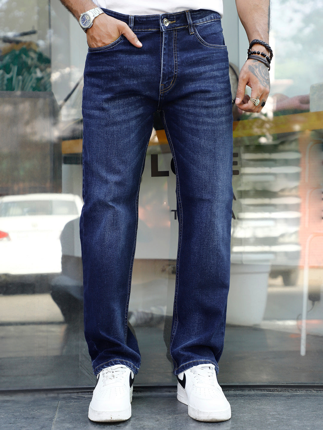 Novaire Denim Blue Straight Fit Jeans