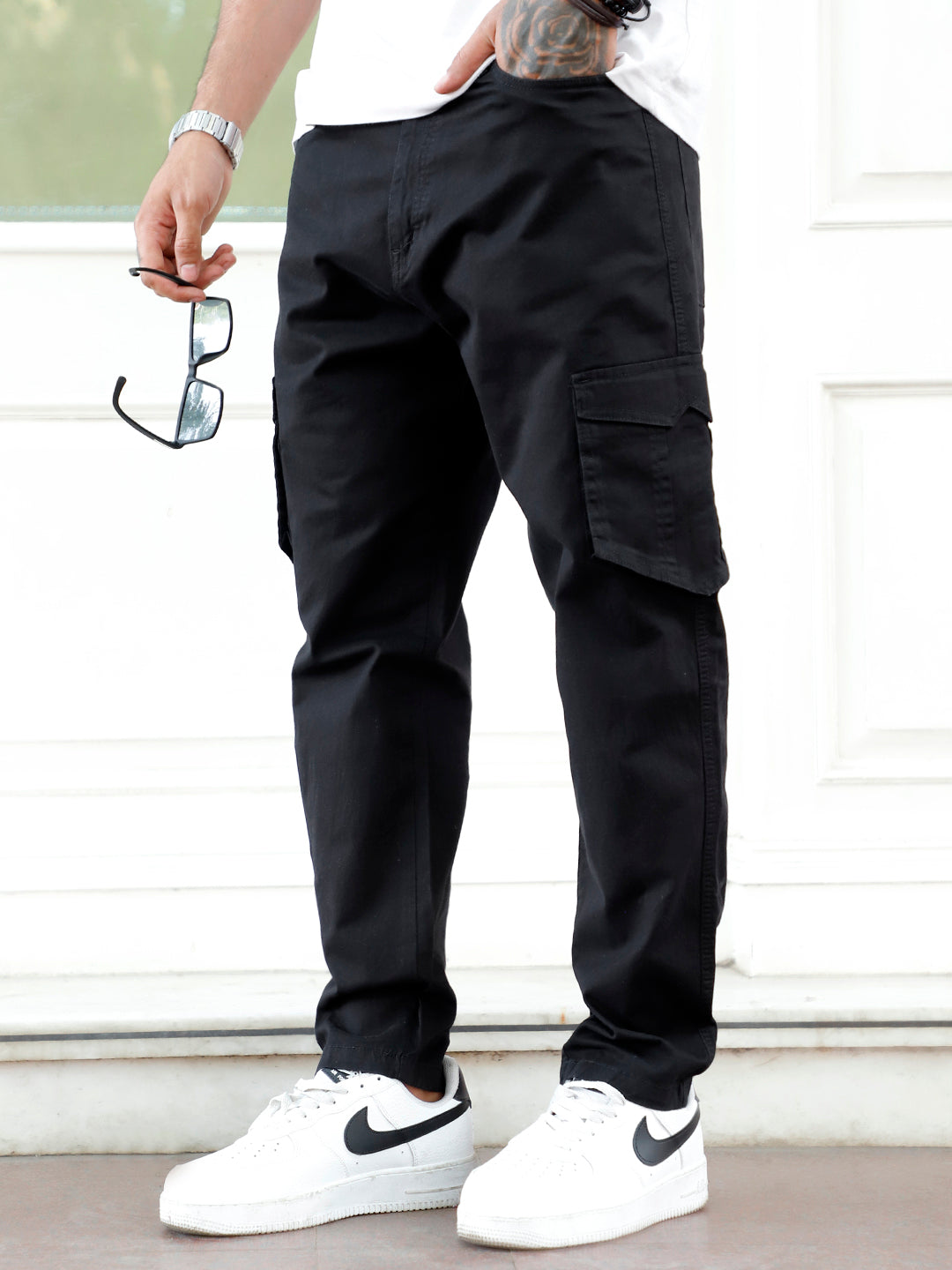 HEX Black 6 Pocket Cotton Cargo