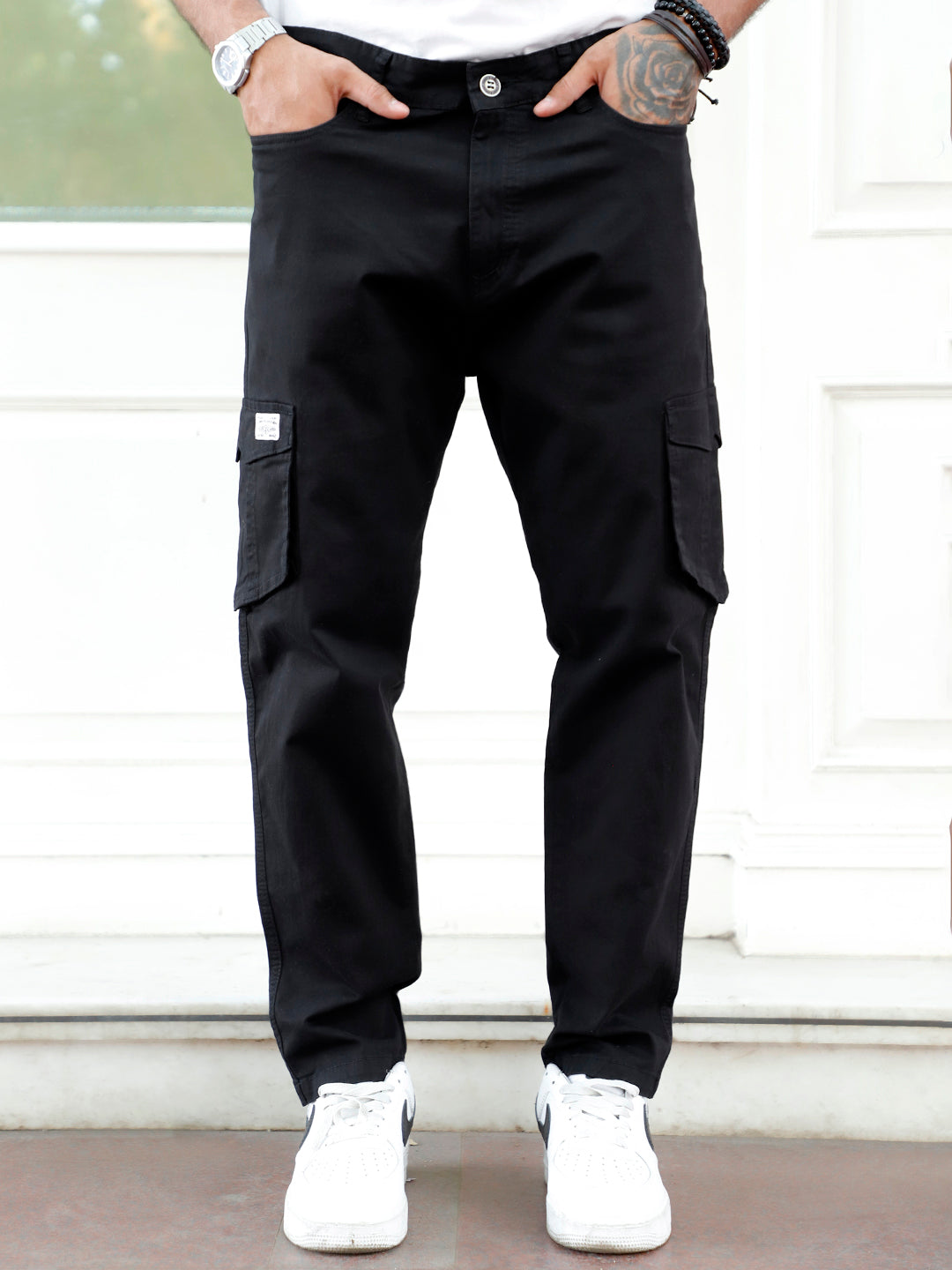 HEX Black 6 Pocket Cotton Cargo