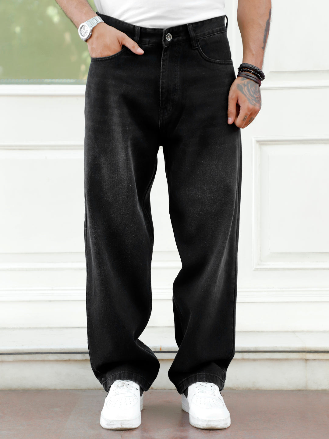 Velron Denim Black Baggy Fit Jeans
