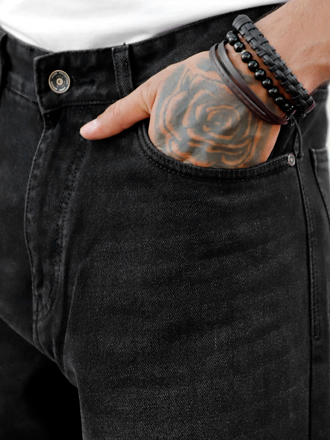 Velron Denim Black Baggy Fit Jeans
