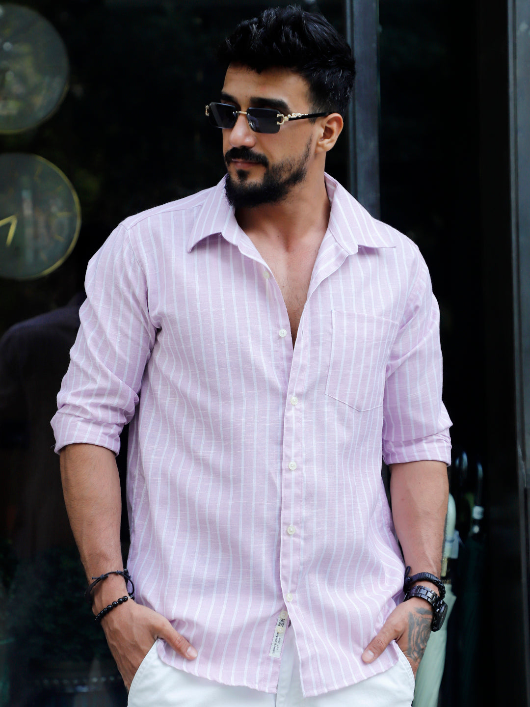 Summer Blush Pink Code Stripe Shirt