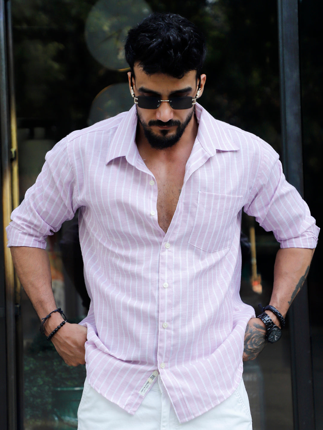 Summer Blush Pink Code Stripe Shirt
