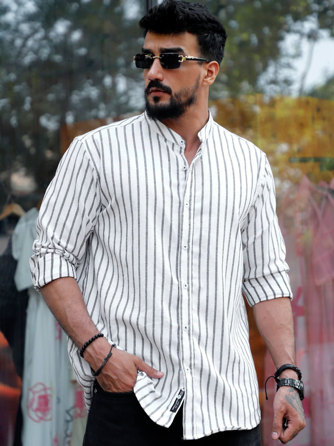 Coastal White Stripe Shirt