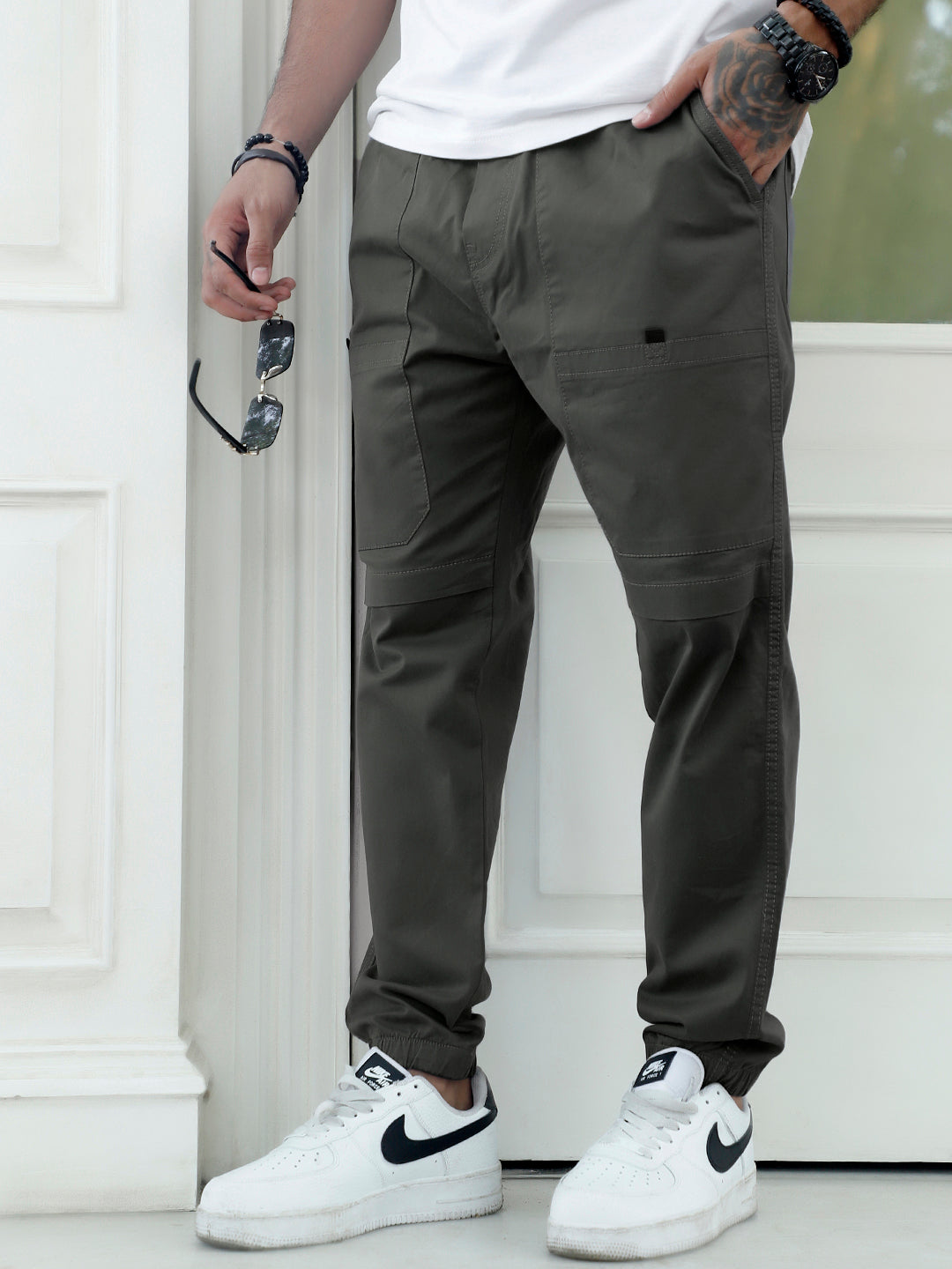 Terran Charcoal Grey Cotton Cargo