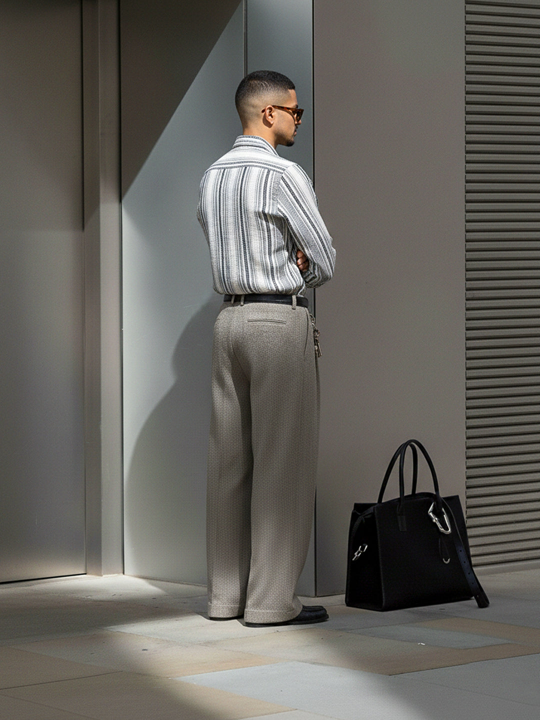 Sable Tone Light Grey Stripe Full Sleeve Shirt