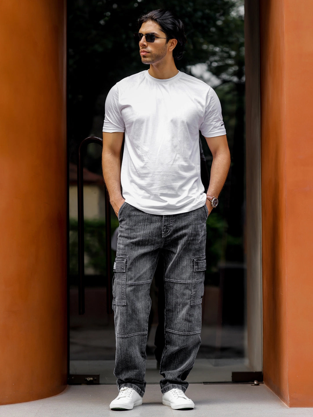 Twilight Fade Smoke Grey Denim Cargo