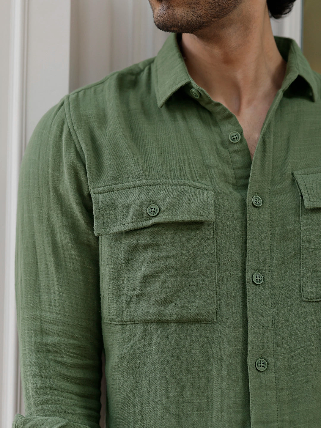 Vero Vibe Double Clothe Olive Green Shirt