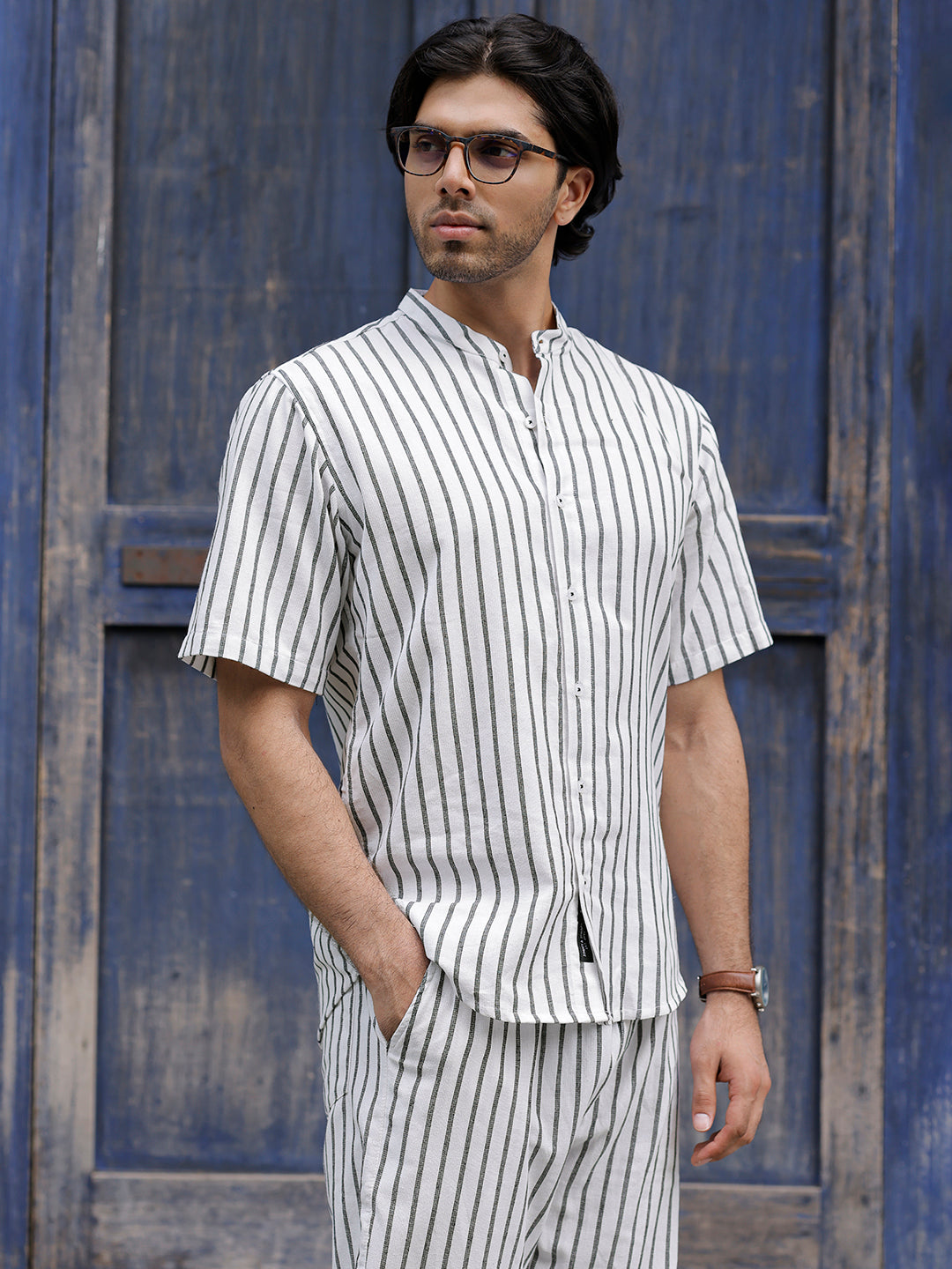 Frostfall White Stripe Co Ord Set